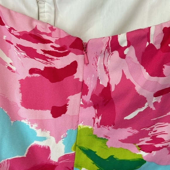 Lilly Pulitzer Keetan Dress First Impressions Pink Roses Holy Grail Strapless 0 - Picture 6 of 14